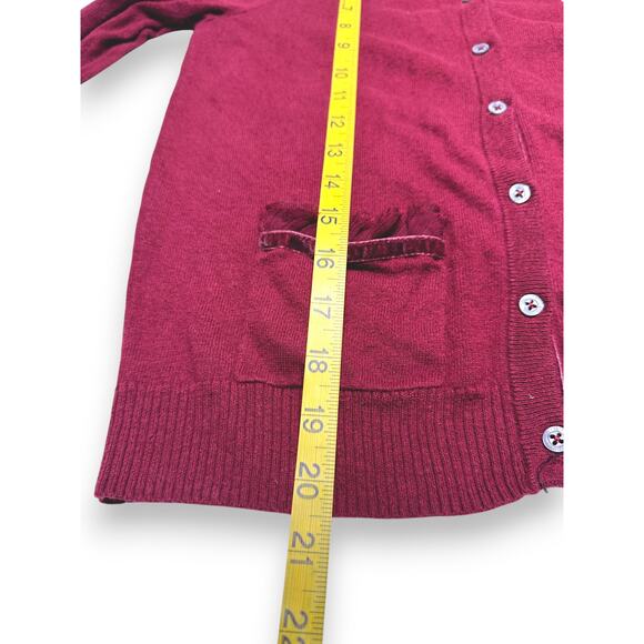 Y2K Hollister Burgundy Button-Up Cardigan With Pockets Size Medium - Picture 7 of 12